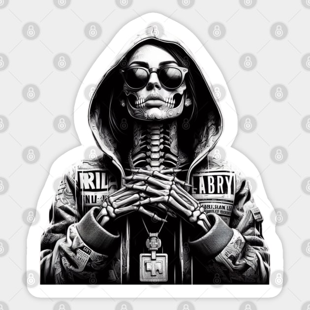 Bones Rapper Sticker by BukovskyART